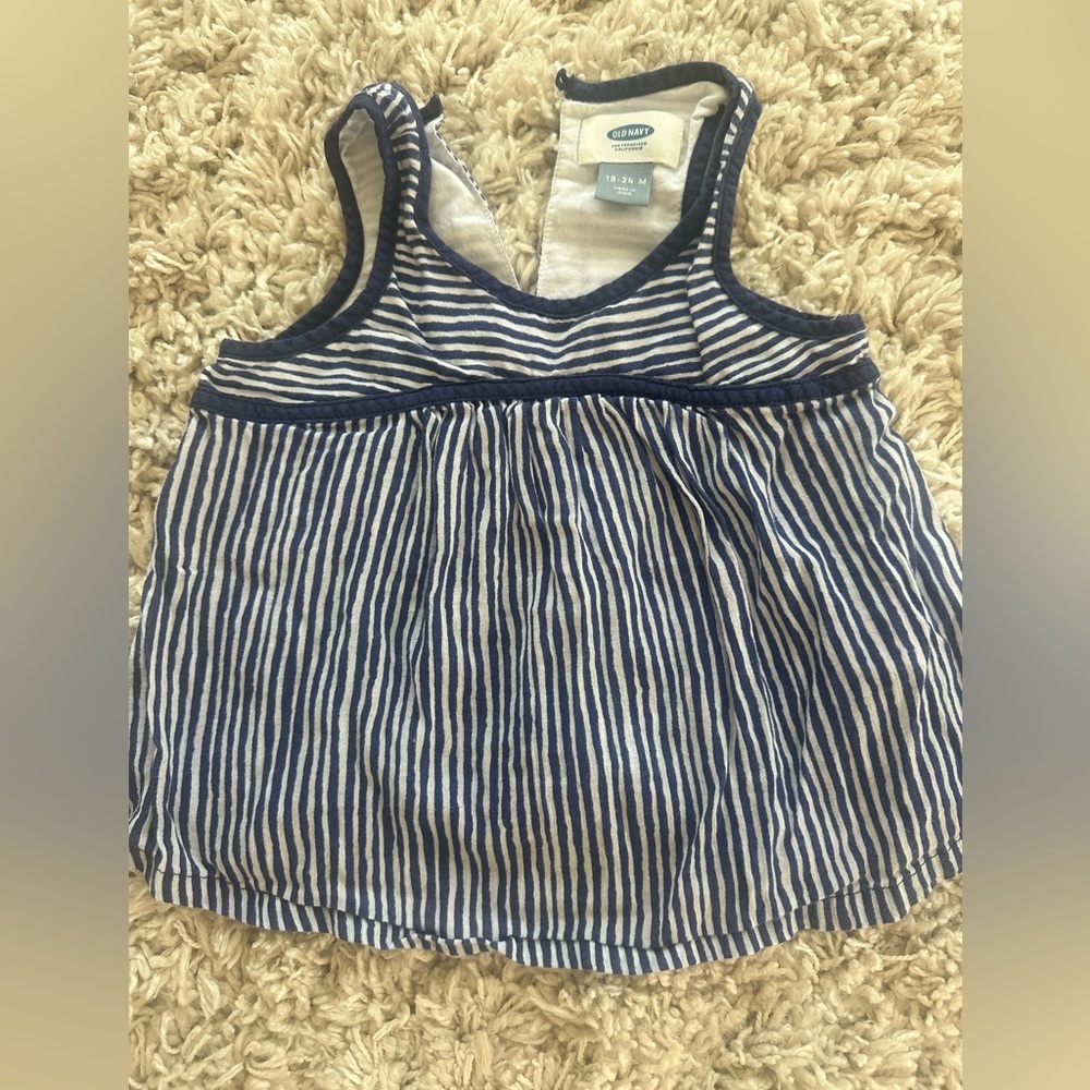 Old Navy Navy and White Striped Top
